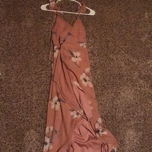 Lulus high low pink floral dress